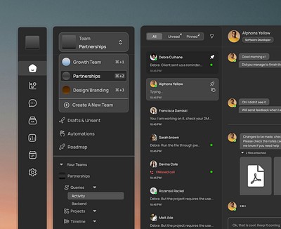 Productivity Software Dashboard Dark dashboard figma ui