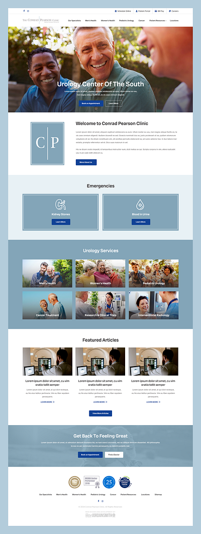 The Conrad Pearson Clinic // Web Design clinic doctor health healthcare hospital kidney urologist urology web design