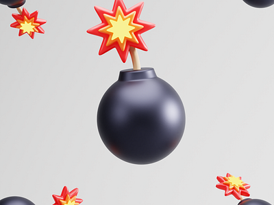 BOMB 3d 3dicon blender bomb boom clean design graphic design iconpack iconset illustration minimal render uiicon