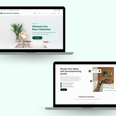 Minimalistic Furniture Landing Page clean design e commerce design furniture design interior design landing page minimalism responsive design ui uiux design web design webpage design