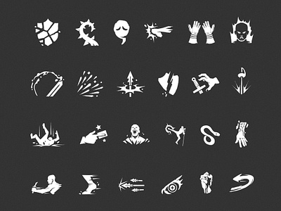 Black Dust Icons boardgame fantasy gaming graphic design illustration minimal mobilegame ui vector