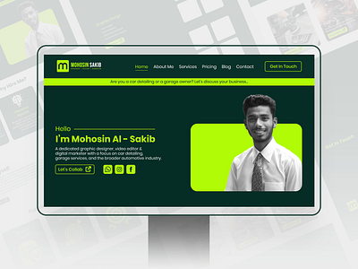 Portfolio Website Design | Ui Ux Design branding elementor figma hero section landing page design mohosin sakib portfolio portfolio website ui ui ux web design website design wordpress