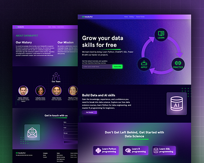 UI/UX design for an online learning platform app backend bold branding course dark design desktop frontend full stack glassmorphism landing page learning modern purple ui ux