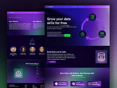 UI/UX design for an online learning platform app backend bold branding course dark design desktop frontend full stack glassmorphism landing page learning modern purple ui ux