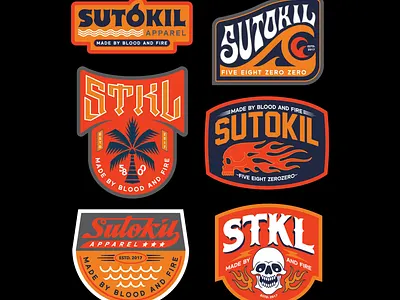Sutokil Badge 3d animation apparel badge brand branding clothing clothingbrand clothingline graphic design illustration lettering logo merch motion graphics patch print skull typography