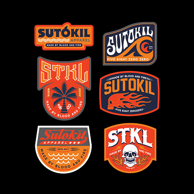 Sutokil Badge 3d animation apparel badge brand branding clothing clothingbrand clothingline graphic design illustration lettering logo merch motion graphics patch print skull typography