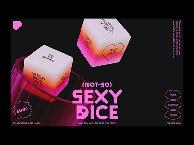 (Not so) Sexy Dice 3d animation classifieds dating dice gambling glass glows gradient heart page wipe pink red relationships roll scroll sexy transparent typography web design