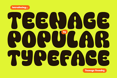 Teenage Popular Typeface bold bold font branding design display display font font fonts graffiti groovy handwritten illustration logo logotype merchandise retro typeface typewritter ui vintage