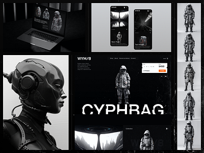 WYM/8 Branding for an Online Store of Men's Clothing brand identity branding cyberpunk dark e commerce future shop web design website