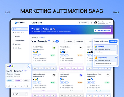 📊 Marketing Automation SaaS Platform | Software Tool Web App dashboard design design digital marketing email marketing google tag manager management marketing marketing automation marketing management project management saas saas platform ui uiux user experience user interface ux web app web app design workflow automation