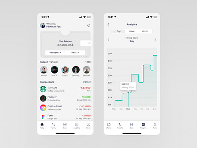 Fintech App app chart fintech main mobil ui