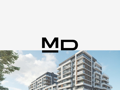 MD Capital apartments architecture brand branding building contemporary corporate identity lettering logo md minimal modern residential typo typography visual identity