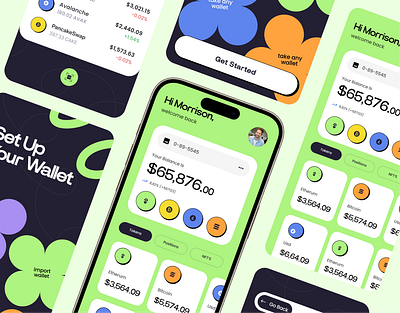 Mobile App UI/UX Design For Fintech bento branding crypto design figma illustration product design saas saas landing page ui uiux web design web3