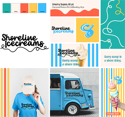 Shoreland Icecreams Brandboard brandidentity branding design graphicdesign graphicdesigner graphics icecream icecream van icecream van design illustration logo small business strips typography ui ux visual identity visualbranding women womeninbusiness