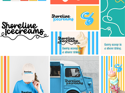 Shoreland Icecreams Brandboard brandidentity branding design graphicdesign graphicdesigner graphics icecream icecream van icecream van design illustration logo small business strips typography ui ux visual identity visualbranding women womeninbusiness