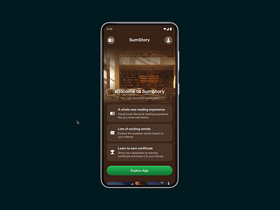 Storytelling book reading app 📚 animation app book book summary figma game interaction rive sumstory visual novel