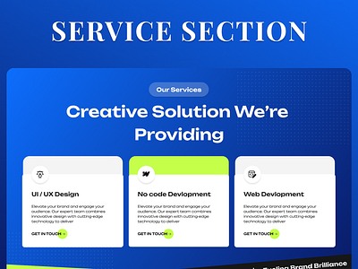 Service Section for Service Providing Website creative design landing page minimal portfolio saas section design service shanto studio ui design web design website design