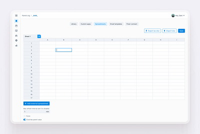 FlowR - Spreadsheet cms product signage ui ux web webapp