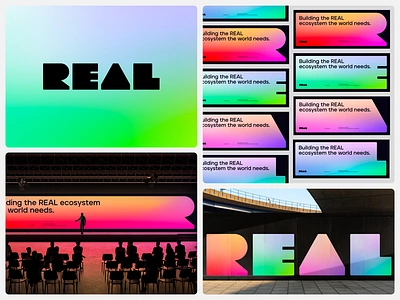 REAL Branding Direction (unused) a billboards blockchain branding colorful e gradient identity l logo r smart technology web3 wordmark