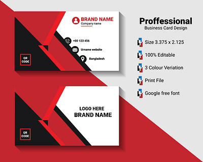 Professional Business Card Design bi fold brochure business card card flyer id card illustrator photoshop tri fold