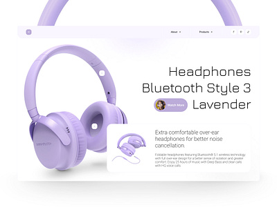 Website Design. Headphones design headphones landing music sound system web