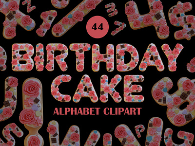 Birthday Cake Alphabet Clipart with 5 Uniques View alphabetclipart birthday birthdaycakes cakes clipart digital creation