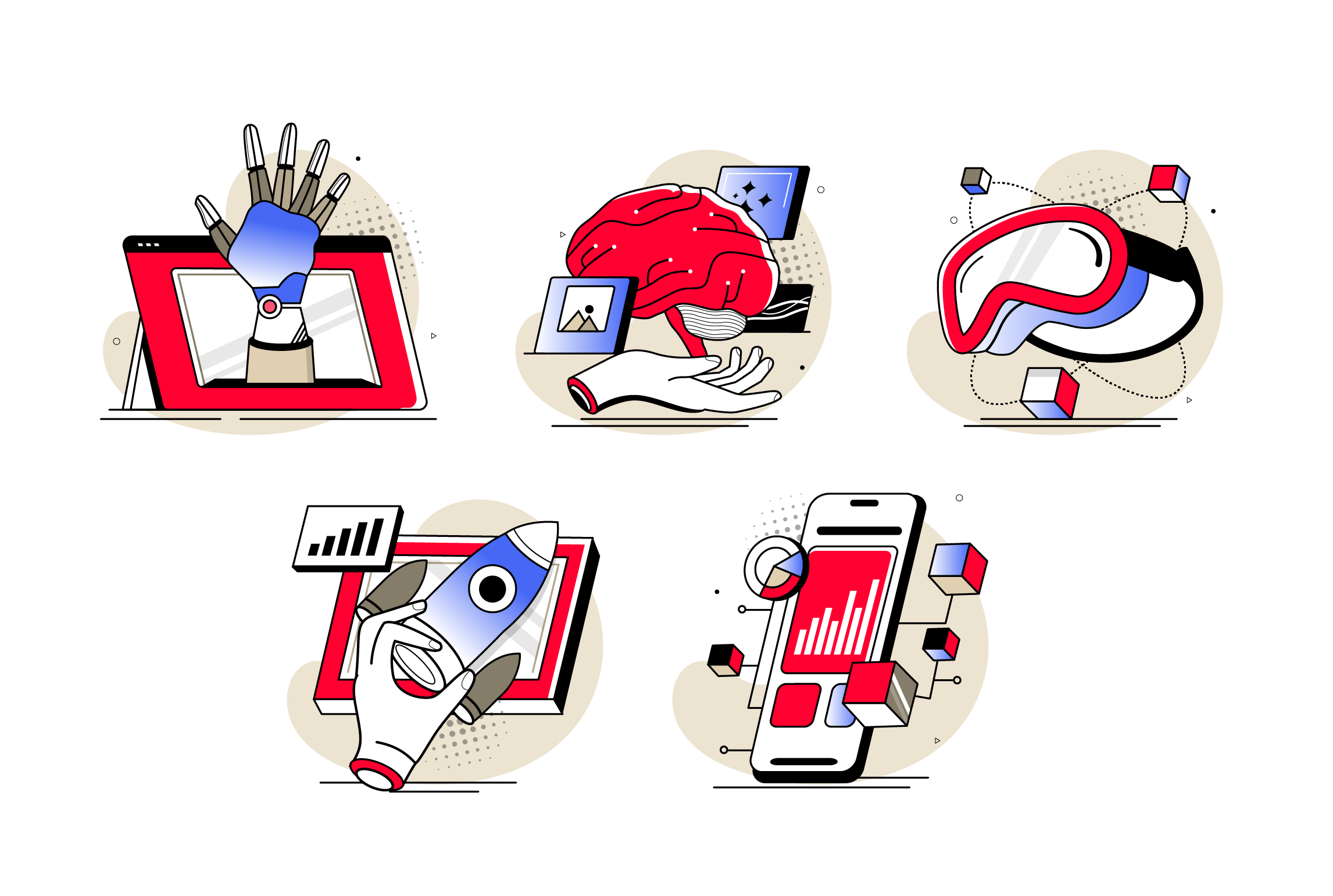 Example of Custom Designed Illustrations/Icons