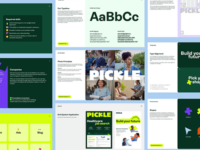 Pickle - Brand Guidelines animation brand book brand guide brand guideline branding health care brand health care brand guileline healthcare branding healthcare illustration healthcare platform healthcare ui ux hr platform branging job marketplace branding jobs platform branding medtech medtech brand medtech brand guideline medtech design motion