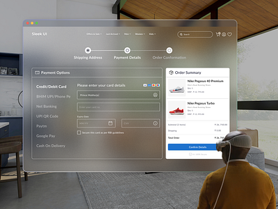 Checkout Page UI Design | Spatial Environment | AR Design branding check out page designer illustration spatial ui ui ui design uiux ux web design