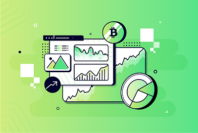 Bitcoin Strategy Graph Illustration Design. bitcoin branding colorful design crypto graphics design graphic design illustration illustrations illustrative graphics logo ui vector