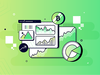 Bitcoin Strategy Graph Illustration Design. bitcoin branding colorful design crypto graphics design graphic design illustration illustrations illustrative graphics logo ui vector