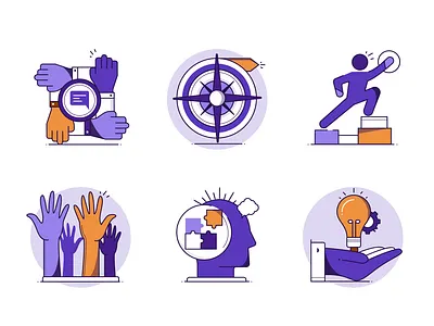 Custom Icon Theme of Unique Asthetics. branding colorful design custom icon design goal icon graphic design illustration illustrations illustrative graphics logo ui vector