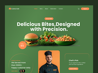 Restaurant Landing page design creativity designer designinspiration food webdesign graphic design hero section landing page design premium webdesign restaurant website ui ux design web design