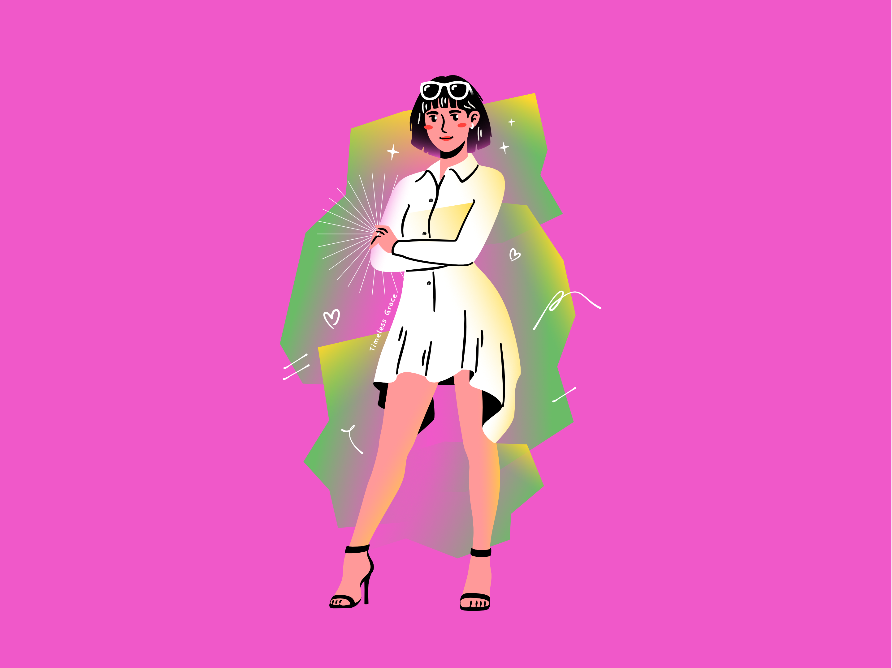 Timeless Grace 2d artwork character character illustration design flatdesign illustration illustrator vector