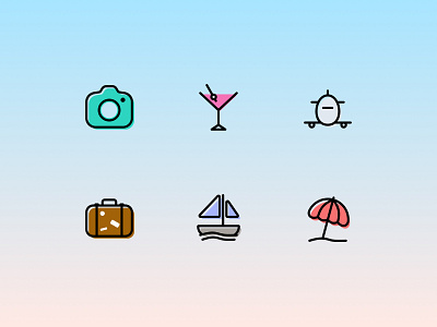 4 — 🧳 Travel Icons Color figma icon icon design icon designer iconography icons iconset illustration travel icons ui