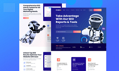 SEO AI landing page UI Design landing page landing page design seo ai landing page ui