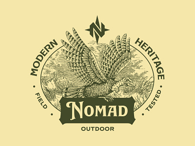 Nomad Outdoor: Apparel Graphic apparel branding design duck flying graphic design hunt hunter hunting apparel hunting gear outdoor stealth design t shirt turkey illustration vintage vintage apparel vintage design vintage illustration vintage logo vintage t shirt