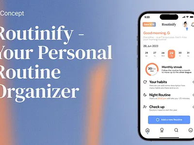 Routinify - Routine Organizer Mobile App mobile app ui ux web design