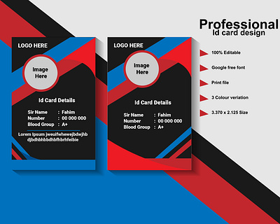 Professional & Creative Id card design brochure business card card flyer id card illustrator photoshop