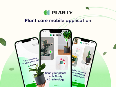 Planty: AI-Powered Plant Care Mobile Application mobile app ui ux web design wireframing