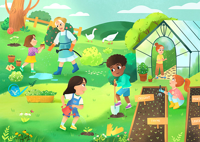 Kids in the garden | Children's book illustration book illustration character children children book illustration childrensbook illustration kidlitart picture book