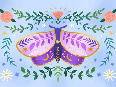 Moth Illustration butterfly illustration licensing moth pattern
