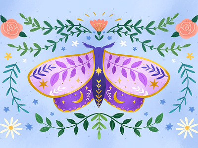 Moth Illustration butterfly illustration licensing moth pattern