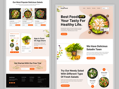 Food Salad Website Landing Page cooking figma food delivery food website food website design landing page restaurant salad website ui design uiux user experience user interface