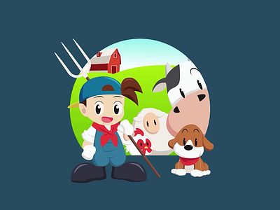 Harvest Moon: Back to Nature Fan Animation after effects animation back to nature fan animation fan art farming flat illustration friends of mineral town game harvest moon illustration motion graphics playstation