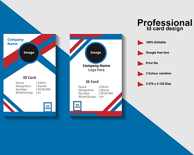 Professional & Creative Id card design bi fold brochure business card card flyer design id card illustrator photoshop