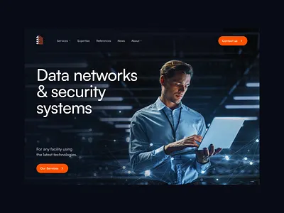 Lastmile — Hero data networks glow hero security systems ui ux webdesign