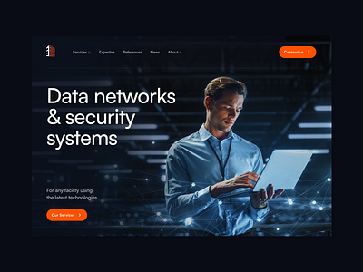 Lastmile — Hero data networks glow hero security systems ui ux webdesign