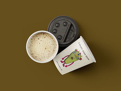 Coffee monster cartoon character character design coffee coffee cup colorful design illustration monster