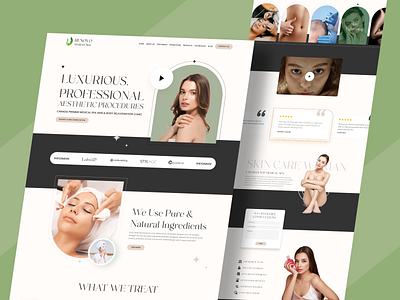 SkinCare Clinic Website aesthetic cosmetic hair homepage medical spa professional salon skin skin tightening skin webiste skincare spa ui ux webiste